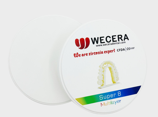 8 Layers Dental Zirconia CAD CAM Blocks Multilayer 3D Pro 1200 Mpa Strength