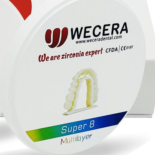 Hardness greater than 1200 HV Multilayer Zirconia Block offering Sintering Density 6.0gcm3 and Scaling Factor 100 Percent Precise ideal for Dental Laboratory