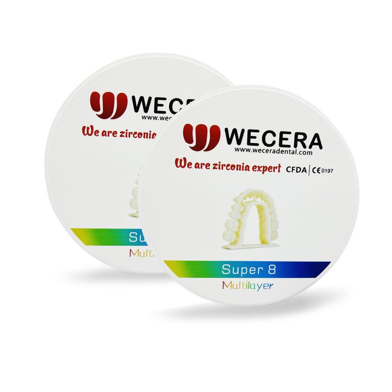8 Layers Multi Layer Zirconia Disc Sintering Temperature 1500 Degree Dental Zirconia Blocks for Accurate and Milling Results