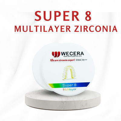 1200 Mpa قوة متعدد الطبقات Zirconia القرص التاج والجسر القرص مناسبة لإنتاج صناعة الأسنان الصناعية عالية القوة